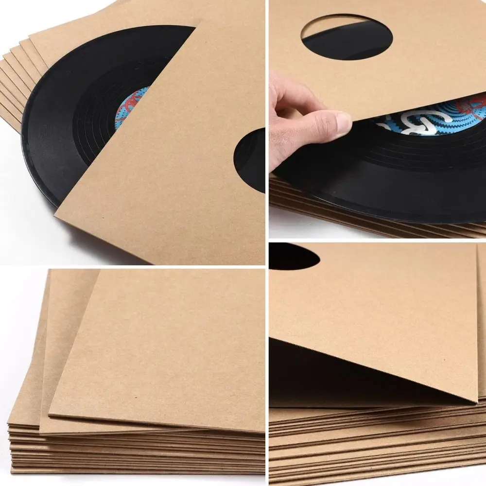 New 7/10/12 Inch Vinyl Record LP Jackets Kraft Paper Brown Cardboard Vinyl Record Covers Album Covers