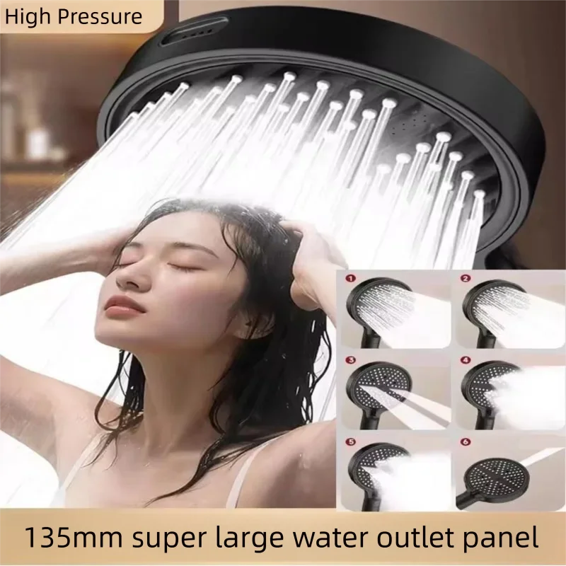 

6-режимная душевая насадка высокого давления с большой панелью и фильтром, распылительная насадка с большим расходом, смеситель для душа с дождевой насадкой, аксессуары для ванной комнаты