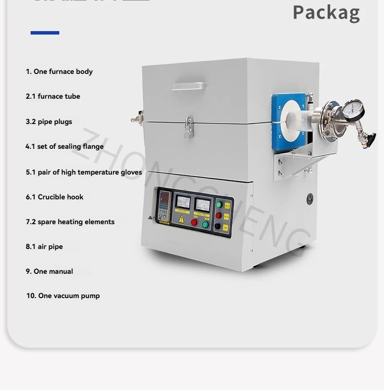 فرن الغلاف الجوي الأنبوبي فرن دثر فراغ مقاومة درجات الحرارة العالية فرن التبريد وإزالة الشحوم