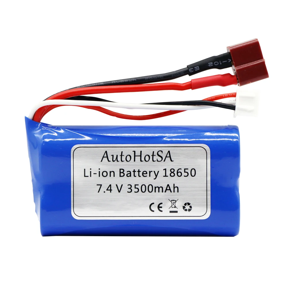 Mise à niveau 7.4V 3500mAh 2S Eddie ion batterie T prise et chargeur pour SCY-16101PRO SCY-16102PRO SCY-16103PRO SCY-16201PRO R/C pièces de voiture