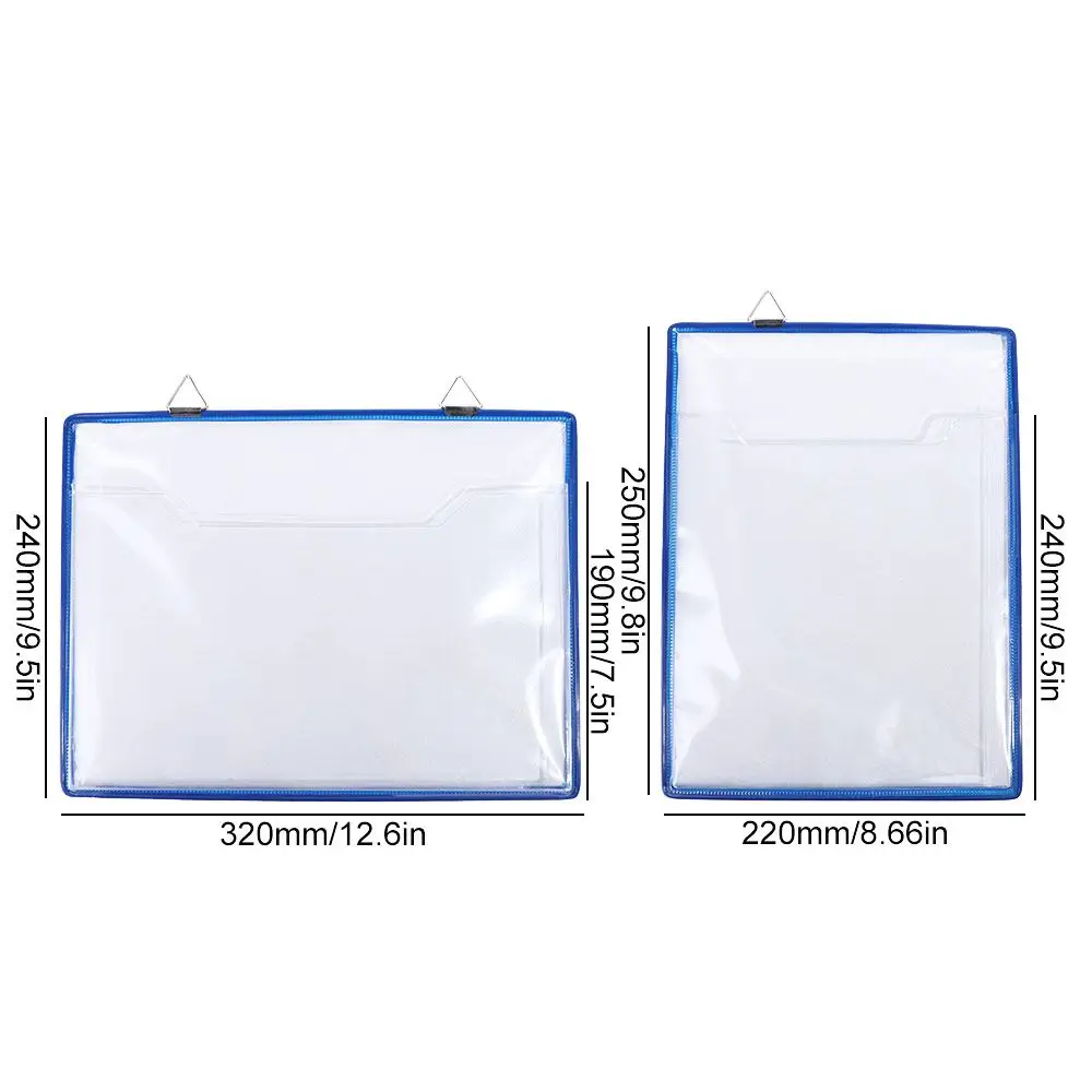 Portable Wall Hanging A4 Receipt Organizer Plastic Waterproof Document Storage Bag With Hook Water Resist File Folder Home