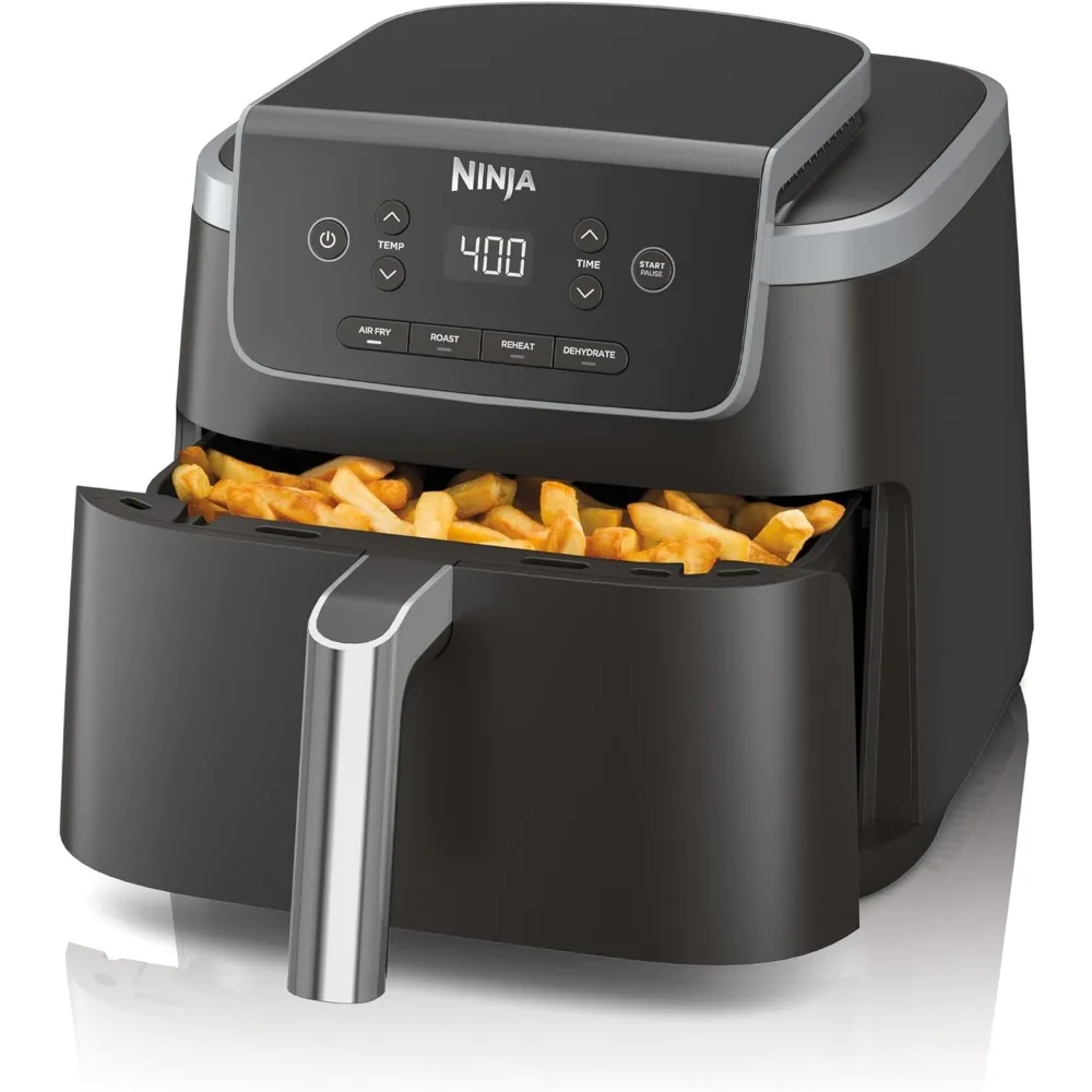 

Air Fryer Pro 4-in-1 with 5 QT Capacity, Air Fry, Roast, Reheat, Dehydrate, Air Crisp Technology with 400F for hot