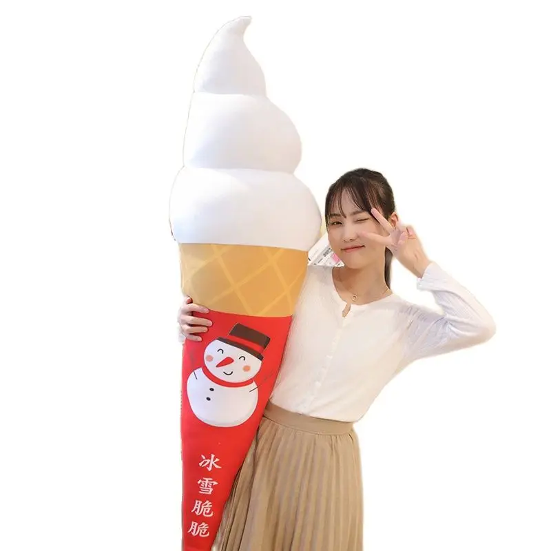 50-150cm Giant Ice Cream Plush Toy Kawaii Plushies Dessert Food Stuffed Soft Kids Toys Chair Cushion Room Decor Baby Gifts