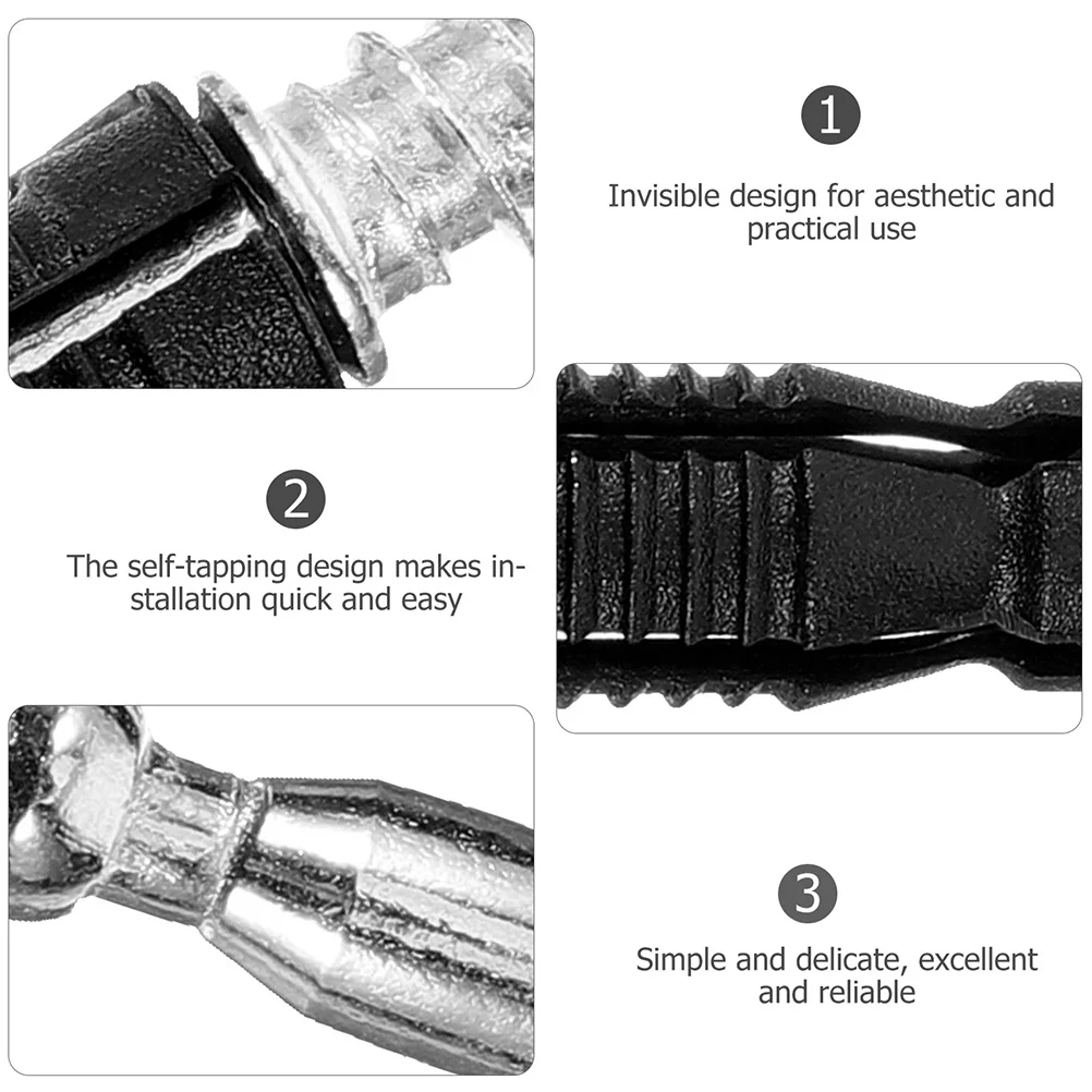 

100pcs Fitting Hidden Furniture Connector Self-Tapping Cold Rolled Steel Pre-Inserted Nut Cabinet Bed Wardrobe Fastener