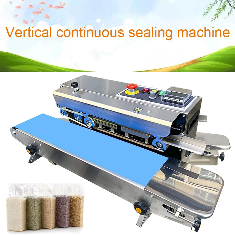 Automatic Desktop Plastic Bags Film Heat Sealing Continuous Band Sealer Machine