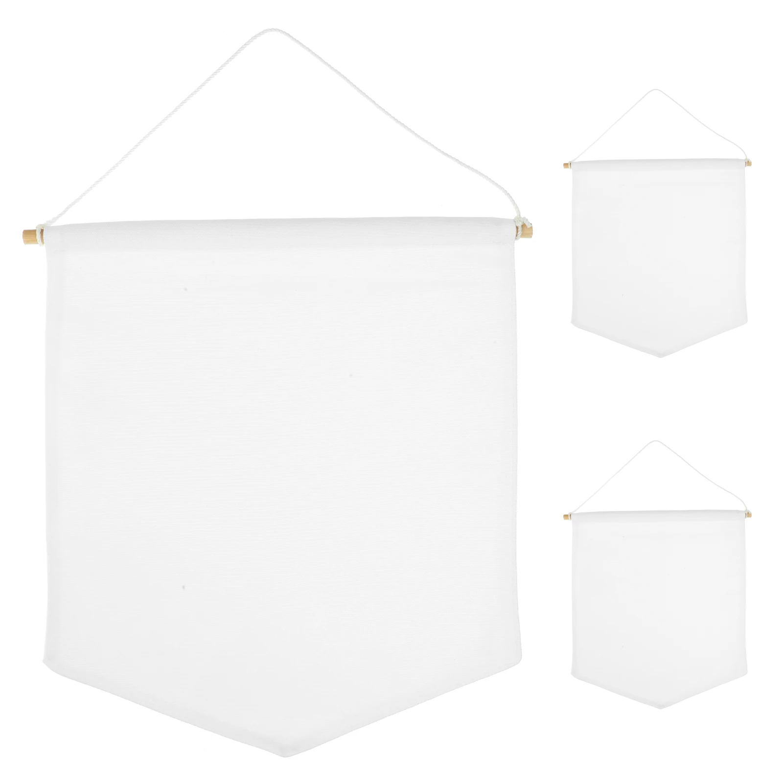 

3Pcs Canvas Wall Banner White Stitching for Pin Display DIY Paint Embroidery Blank Pennant Pin Display Canvas