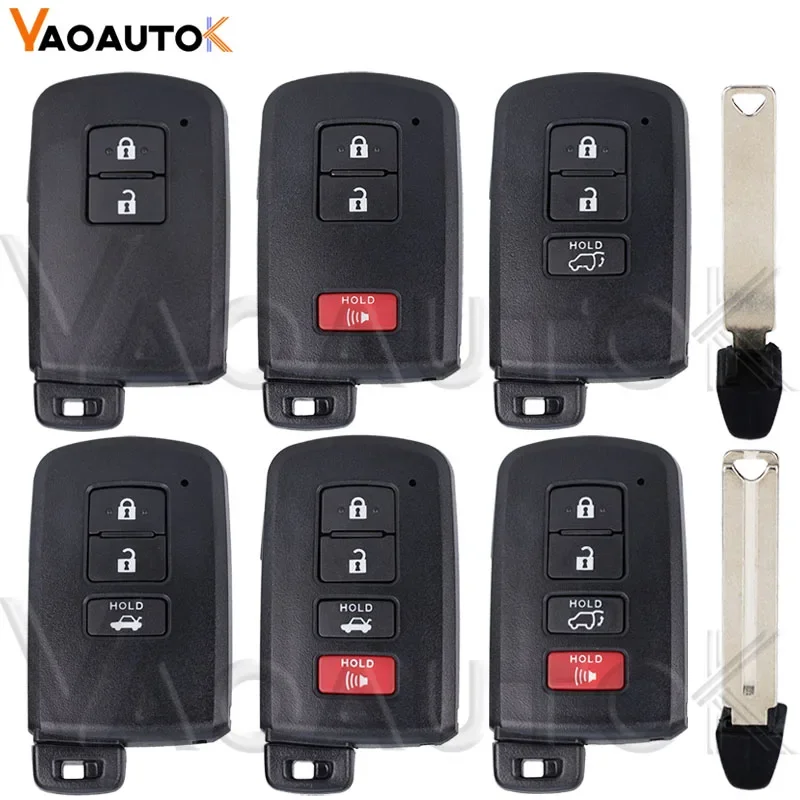 Inteligentne etui na kluczyk zdalnego sterowania do Toyoty Avalon Camry RAV4 2012-2015 z wkładką na kluczyk 2/3/4 przyciski Obudowa kluczyka samochodowego z ostrzem