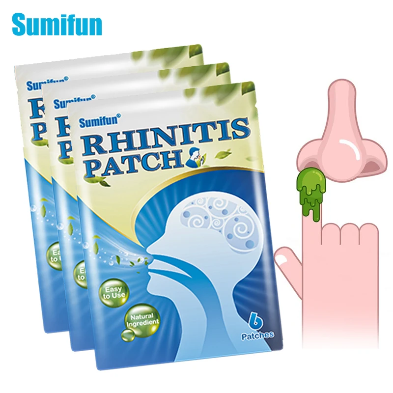 18Pc Sumifun Rhinitis Patch Runny Nose Remove Cold Cough Chronic Pharyngitis Treatment Medical Plaster Stuffy Nose Itchy Sticker