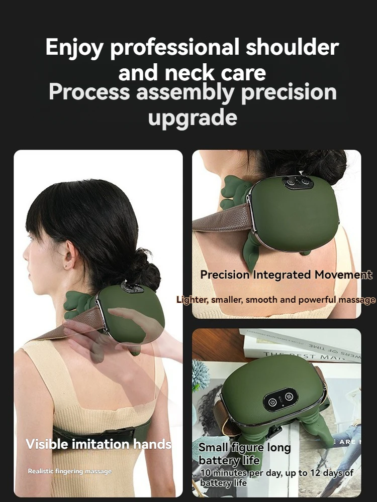 Masajeador biónico portátil para manos, hombros y cuello, masaje muscular Trapezius, terapia de calor y modos de amasado, diseño estilo chal