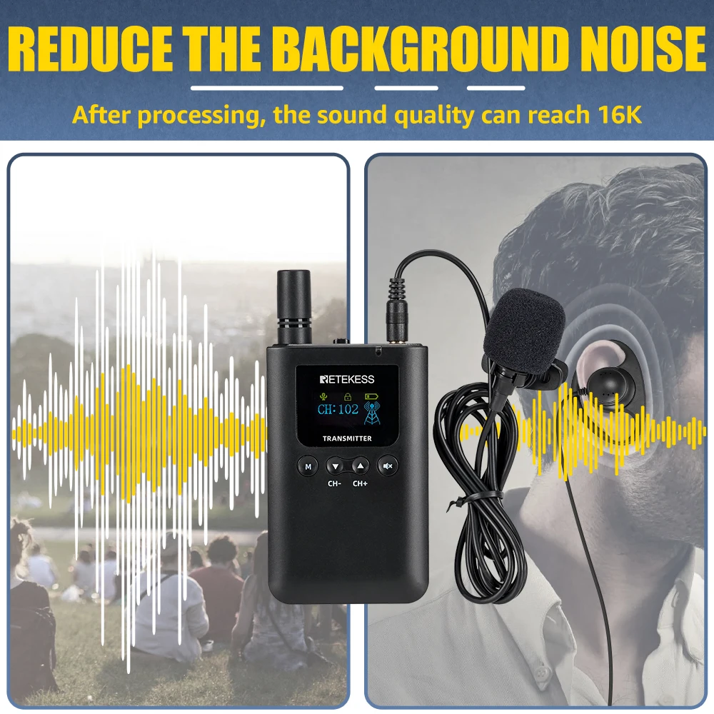 RETEKESS TT125 Tourguide-System Drahtloses Audiosystem 2,4GHz Funk-Sender-Empfänger für Ausflüge und Übersetzungen – Detail 4