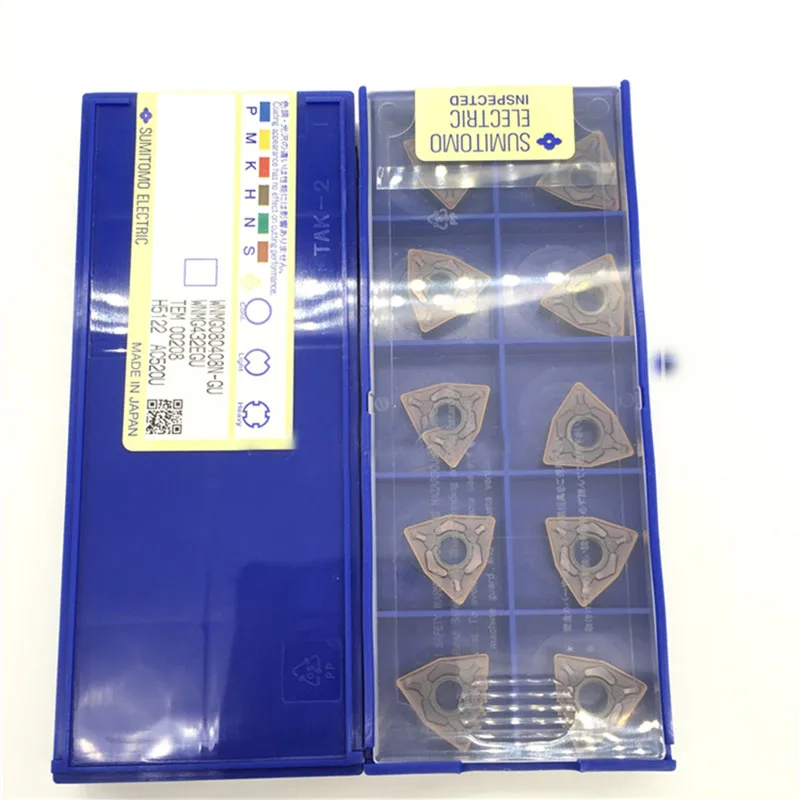 Ban Đầu Sumitomo CNC Miếng Đào Hình Ô Tô Dạng Có Hoa Văn WNMG080404N-GU AC520U/CNMG120404N-LUW T1500Z