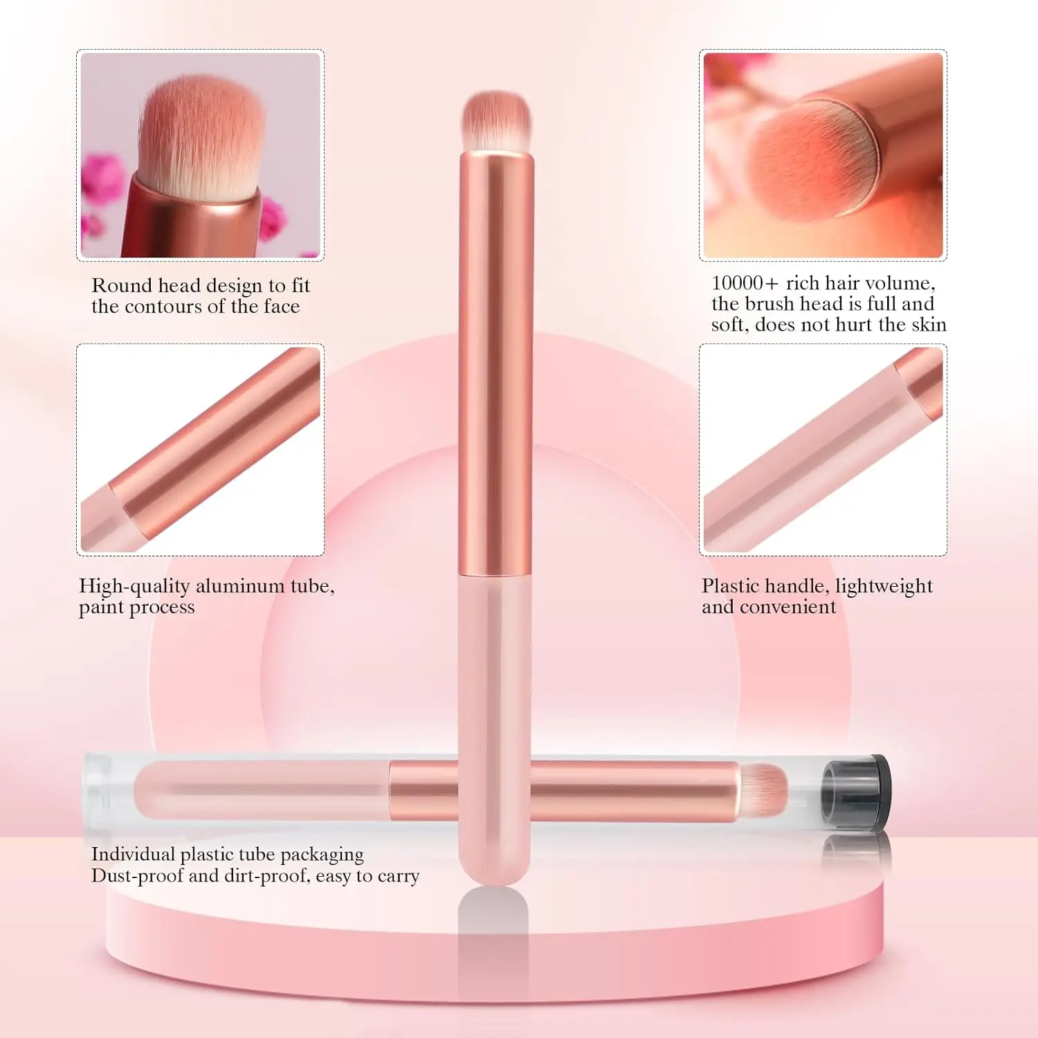 Lip Brush Lip Smudge Brushes Lipstick Brush with Tubes 3PCS Lip Gloss Applicator Lip Brushes Multi-purpose Lip Makeup Brush
