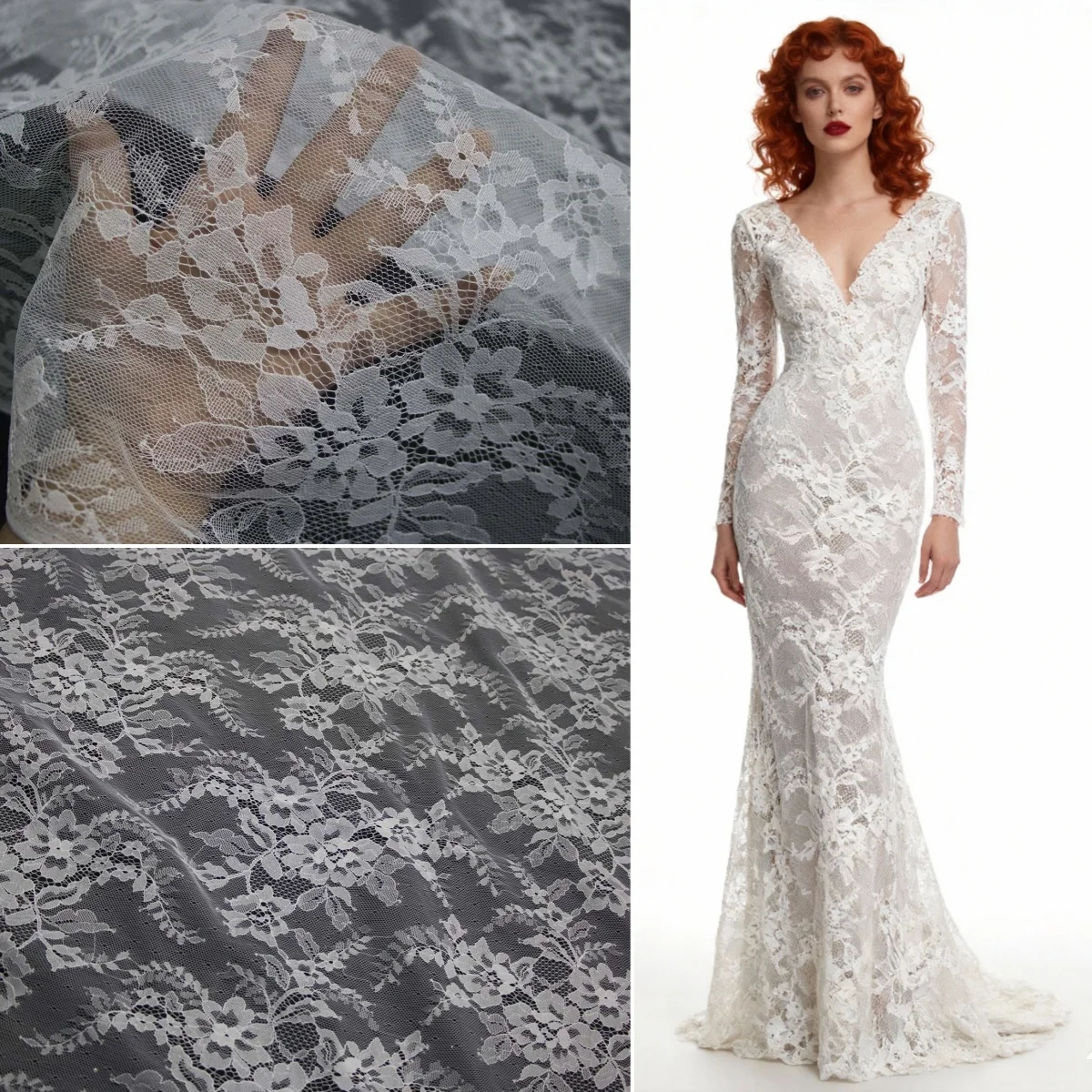 

Высококачественная кружевная ткань шириной 1,6 метра, свадебное платье, одежда, ткань, скатерть, шторы, белые дизайнерские аксессуары