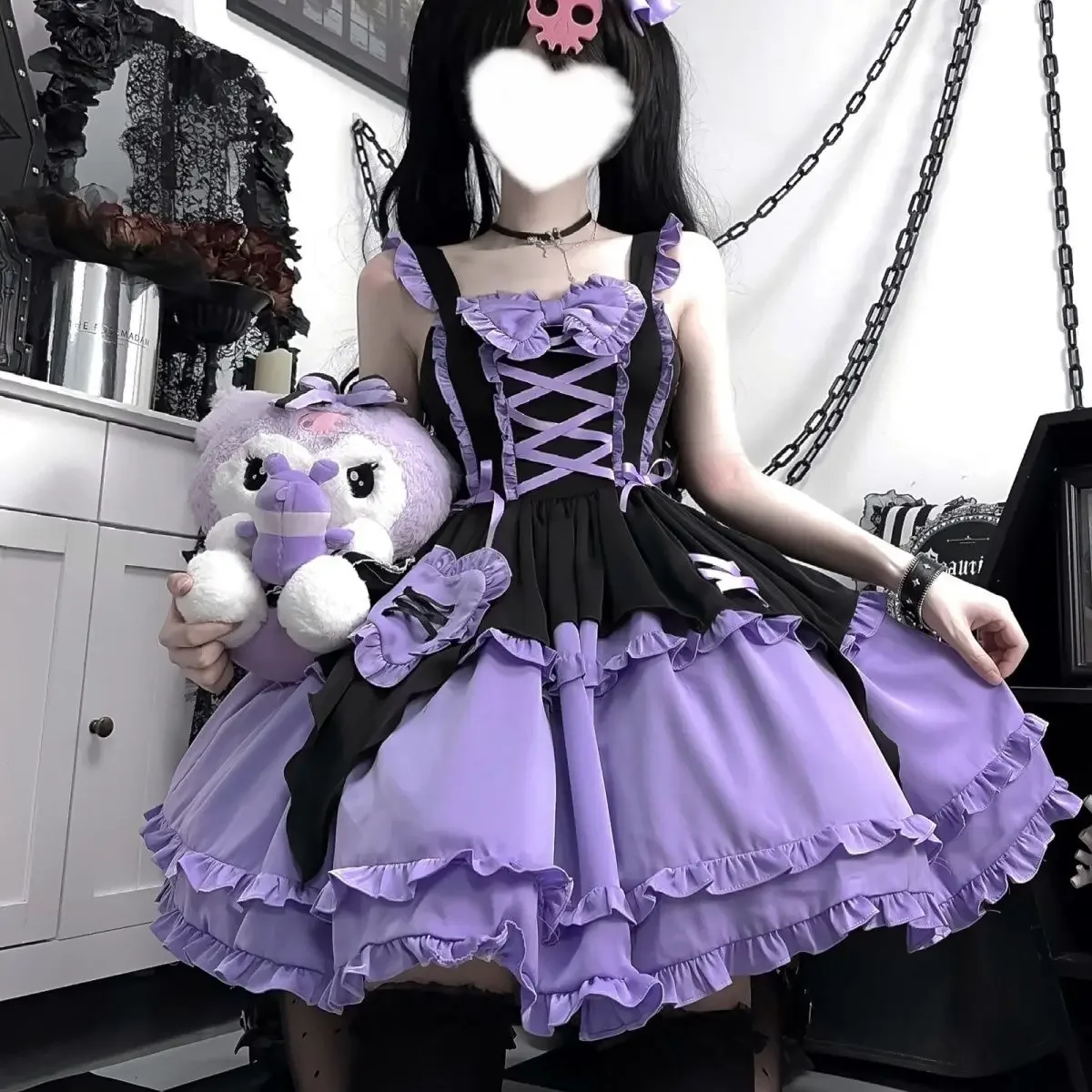 

Halloween Design Lolita Style Party Dress Halloween Little Witch Lolita JSK Strap Dress for Women Sleeveless Ball Gown Clothes