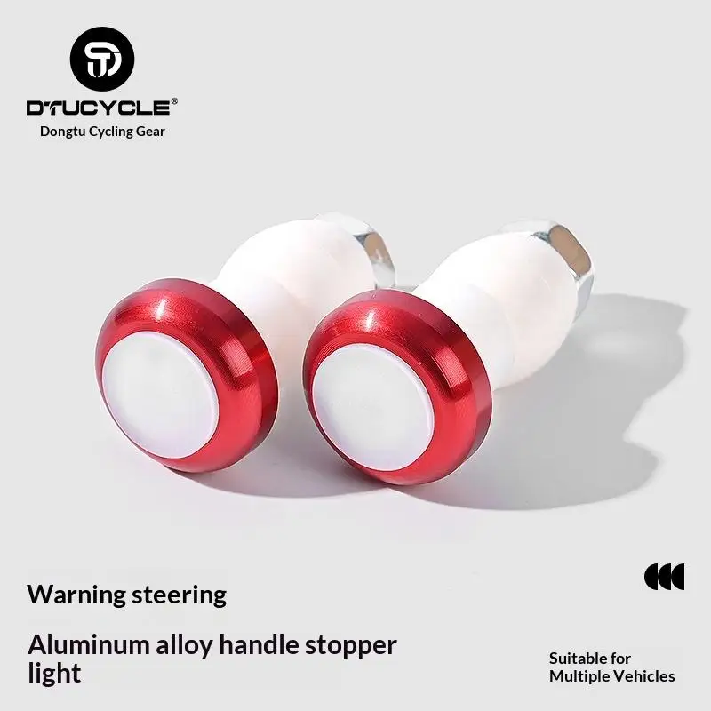 1Pair Bike Handlebar Light Bicycle Cycling Turn Signal LED Handlebar Bar End Plugs Indicator Lights Bicycle Accessories