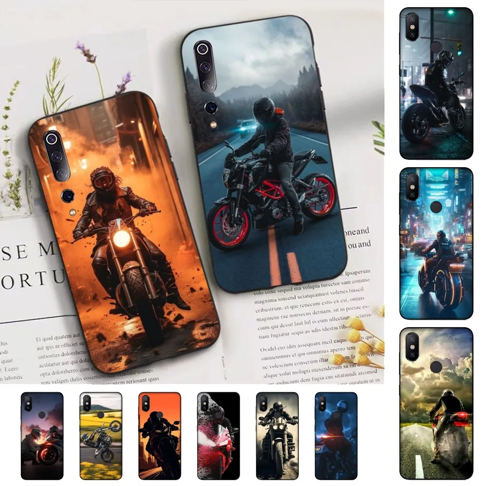 

Fashion Motorcycle Man Phone Case For Xiaomi Mi 5X 8 9 10 11 12 lite pro 10T PocoX3pro PocoM3 Note 10 pro lite