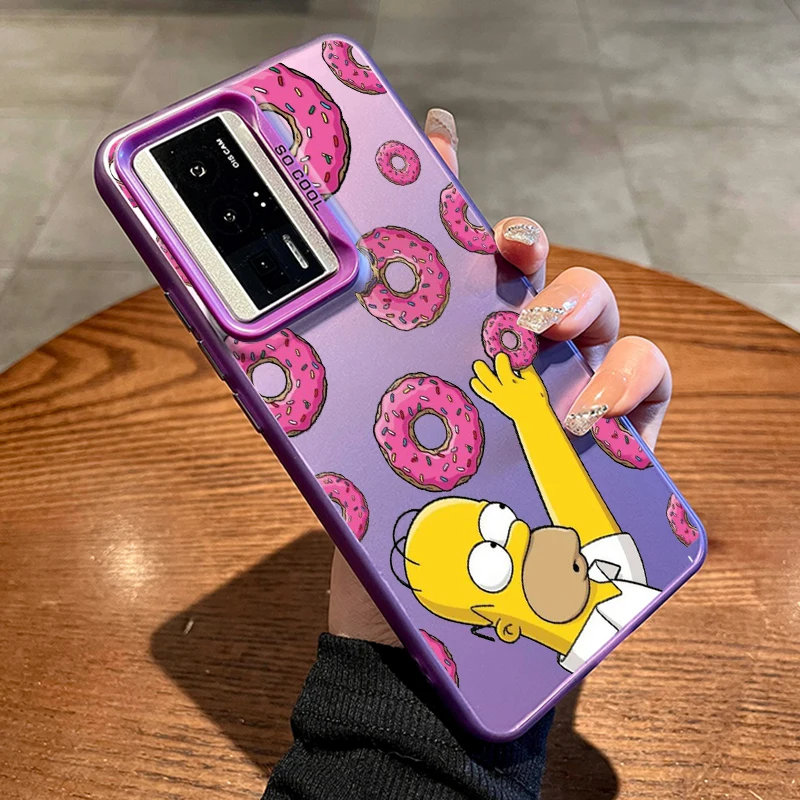 The Simpsons Cute Humorous For Redmi Note 13 12 12S 11 11S 11E 10 10T 10S 9C 9T Pro Plus Max Lite 5G Colorful Silver Phone Case