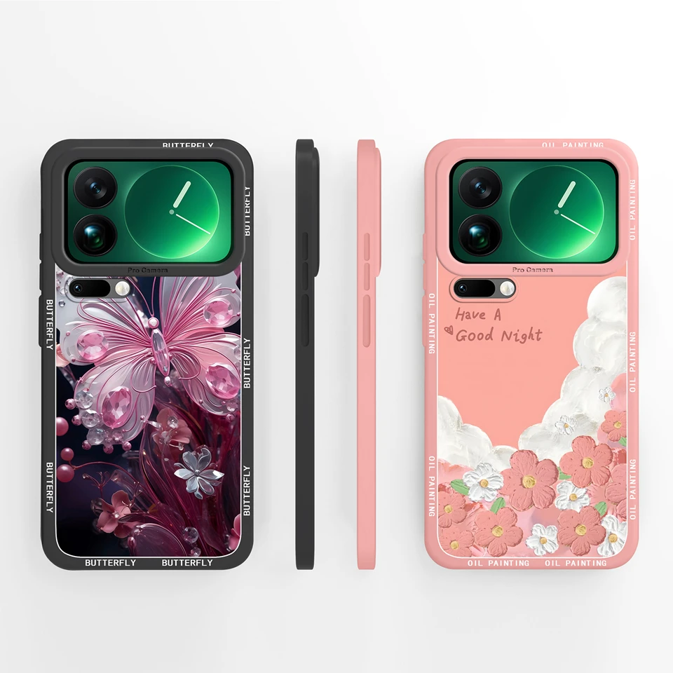 For Xiaomi17 17Pro 17ProMax Case Pink Bowknot Tulip Antifouling High Quality Housing For Xiaomi 17 Pro Max Xiaomi17ProMax Capa