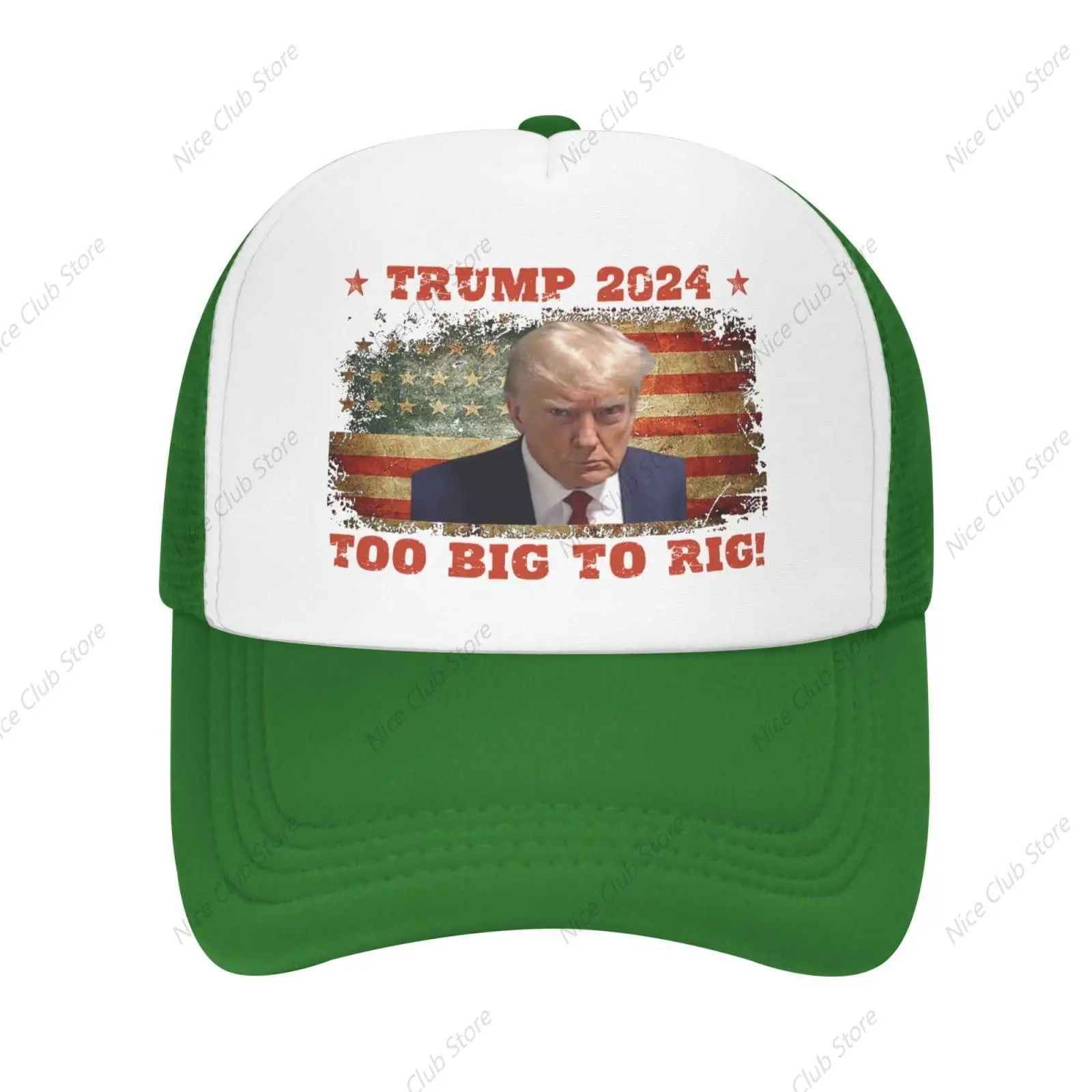 

Trump 2024 Too Big to Rig Pro Trump Mug Shot Vote Trump F Biden Mesh Baseball Cap Dad Women Men Trucker Hat