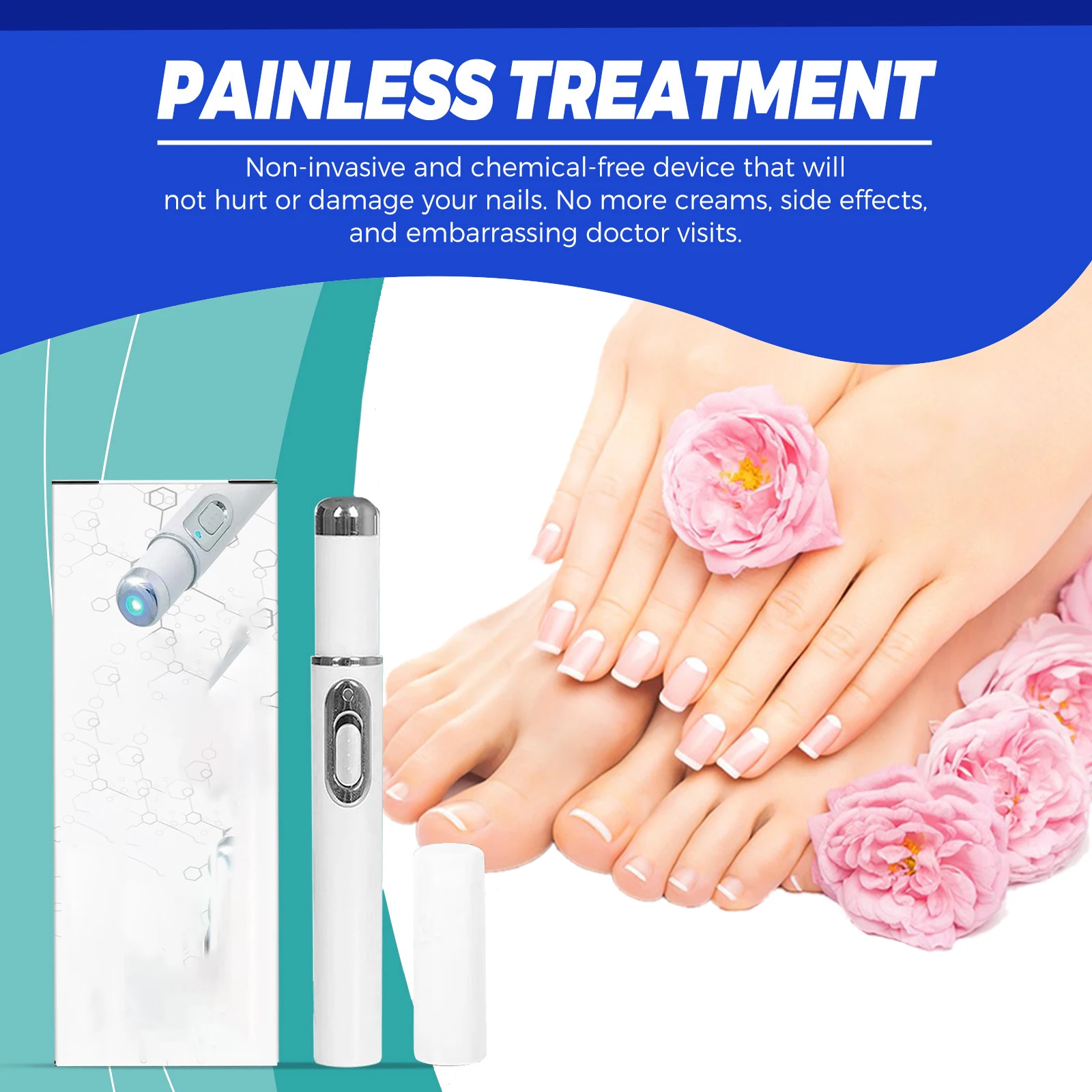 

Nail Laser Pen Nail Repair, Blue Light Repair Removing Onychomycosis,repair, thickening, onychomycosis, ingrown nails,