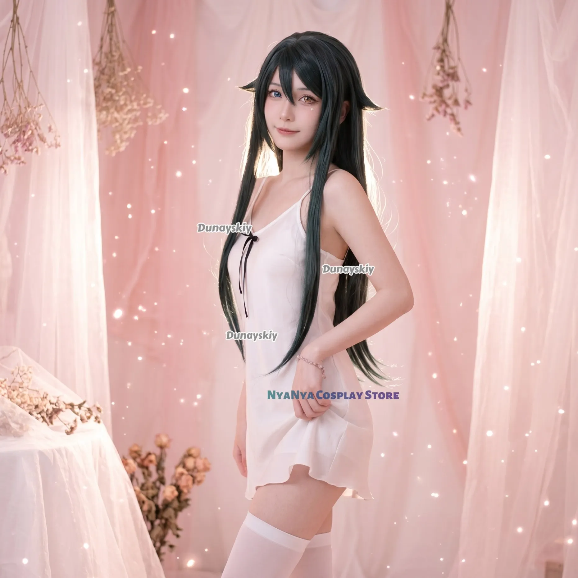 

Anime The Song of Saya Saya Cosplay Women White Camisole Skirt Summer Nightgown Dress Costume Carnival Clothes