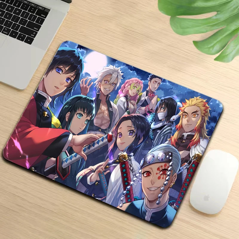 Kamado Tanjiro Nezuko Small Mouse Pad Demon Slayer Non-Slip Desktop Mousepad Cartoon Anime Gaming Mouse Mat PC Laptop Desk Mat