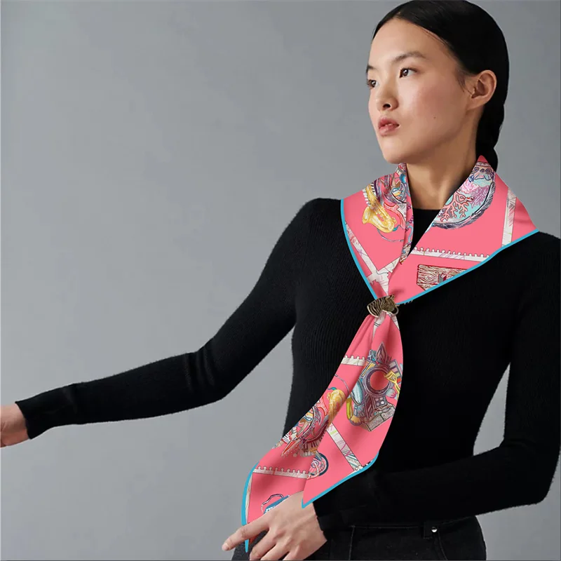 Seide Schal Frauen Regenwald Tiere Dreieck Schals Kopf Echarpes Seide Foulards Femme Wraps Strand Schals Bandana Dame Hijabs – Detail 18