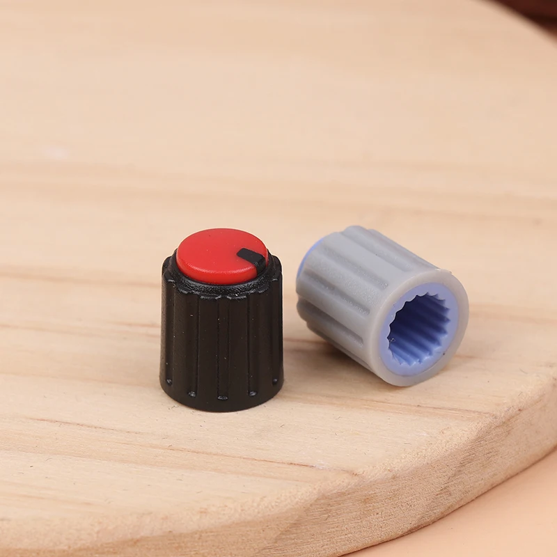 Dwukolorowe pokrętła sterujące 20 sztuk - nakładki na potencjometr 10x12mm z otworem na trzpień 6mm, uniwersalne do przełączników głośności i enkoderów obrotowych