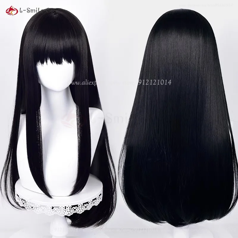 Anime  Inoue Takina Cosplay Wig Woman Long Black Heat Resistant Synthetic Hair Halloween Party Wigs  + Wig Cap