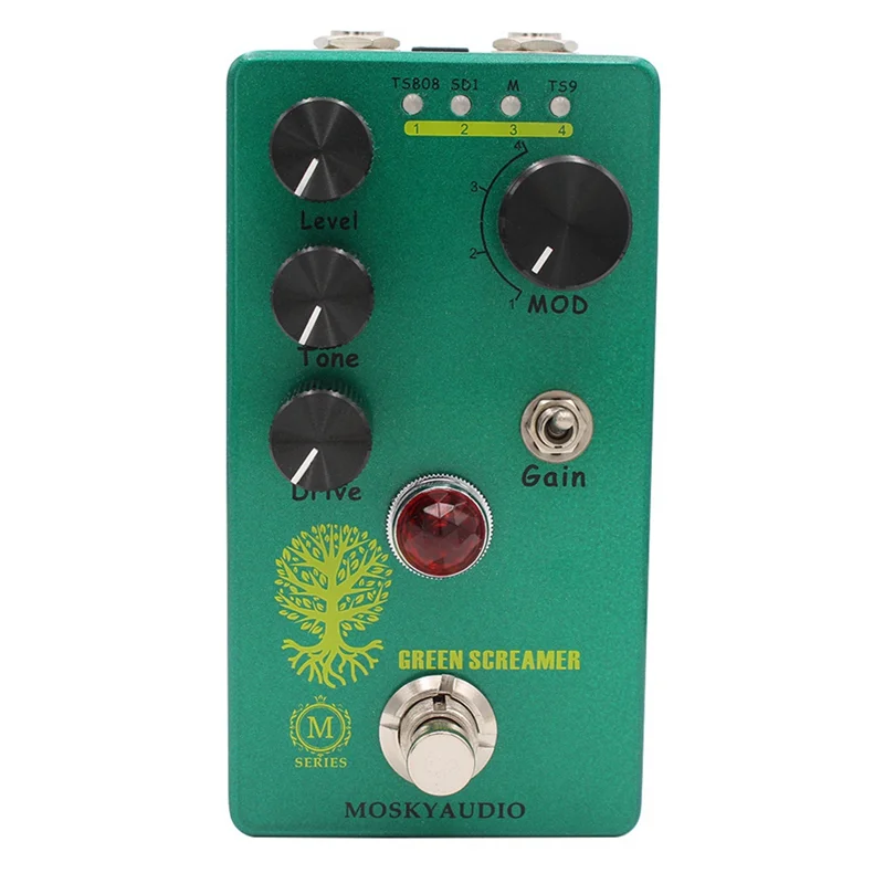 MOSKYAUDIO GREEN SREAMER Guitar OverDrive TS9/TS808 Effects Pedal True Bypass Function Guitar Effects Processor Accessories