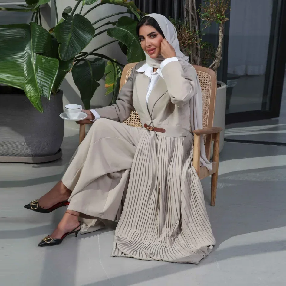 Abaya ouvert de luxe pour femmes, Robe musulmane, Kaftan turc, Eid, Ramadan, Kimono Jalabiya Kebaya, Robe islamique, Caftan Marocain pour femmes