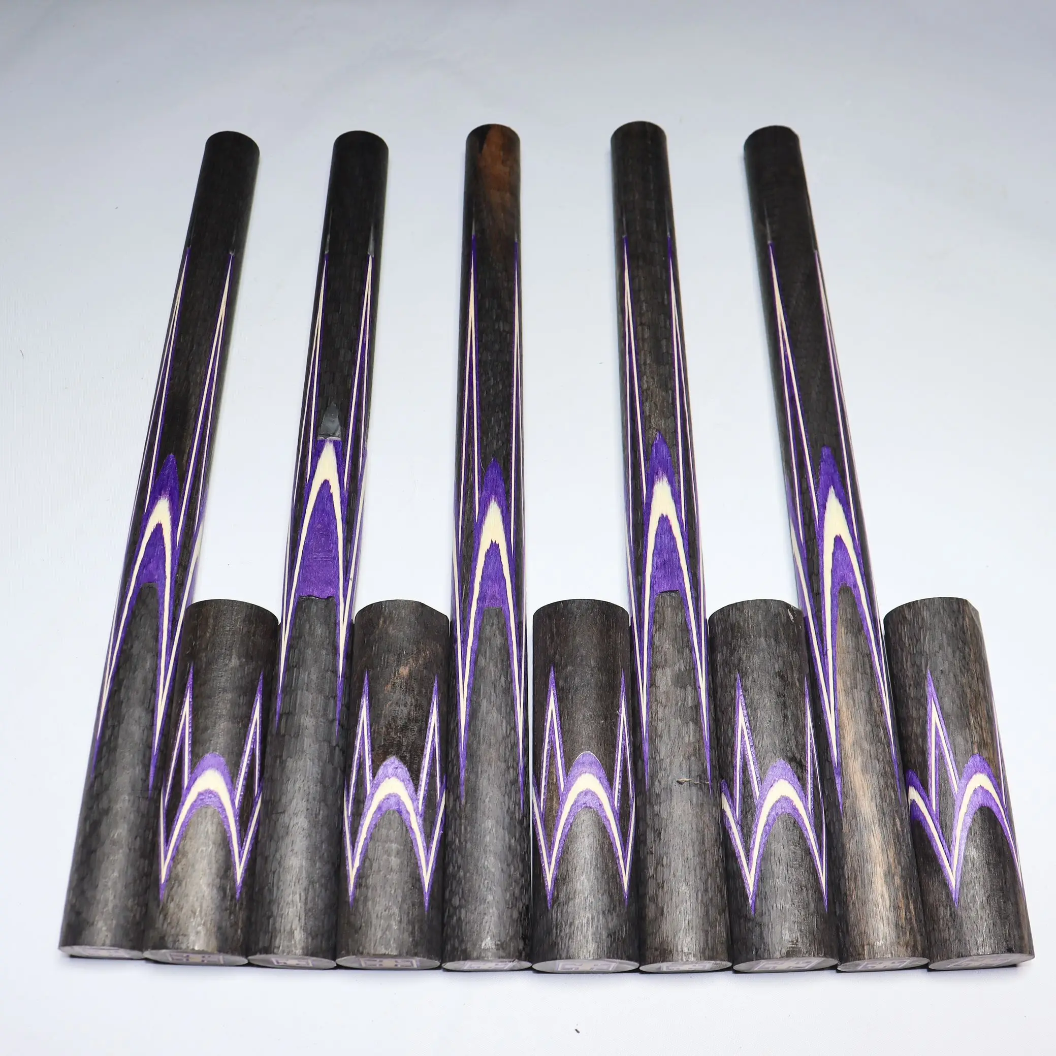 

Purple/Black Forearm Butt Set 4 Pointed+4 Curve Craft Hand Made Billiards Parts 9 Ball Cue Nov-08