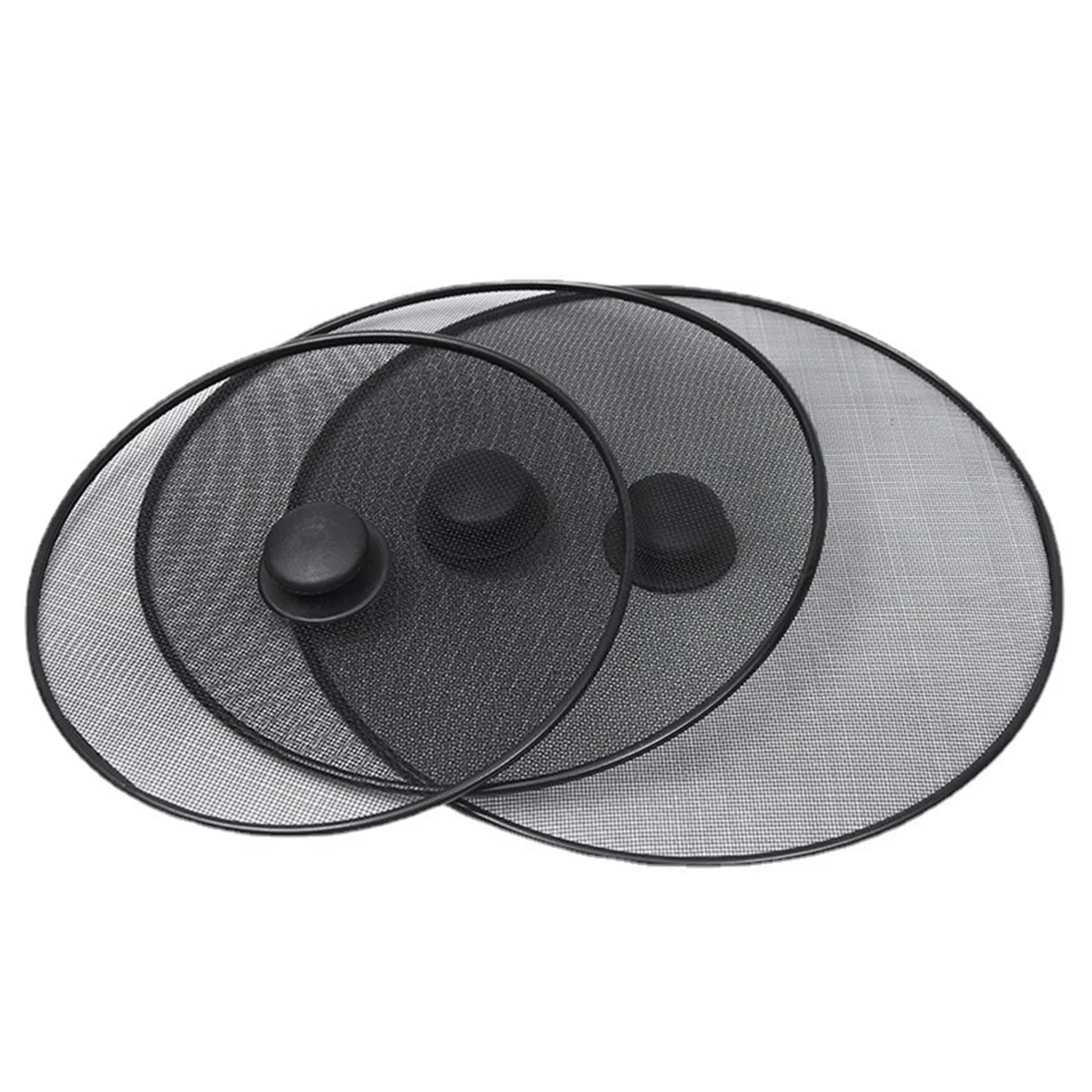 3Pcs Kitchen Splash Guard Splatter Screens Frying Pan Splatter Guard Grease Splatter Screen Mesh Oil Proof Pot Lid