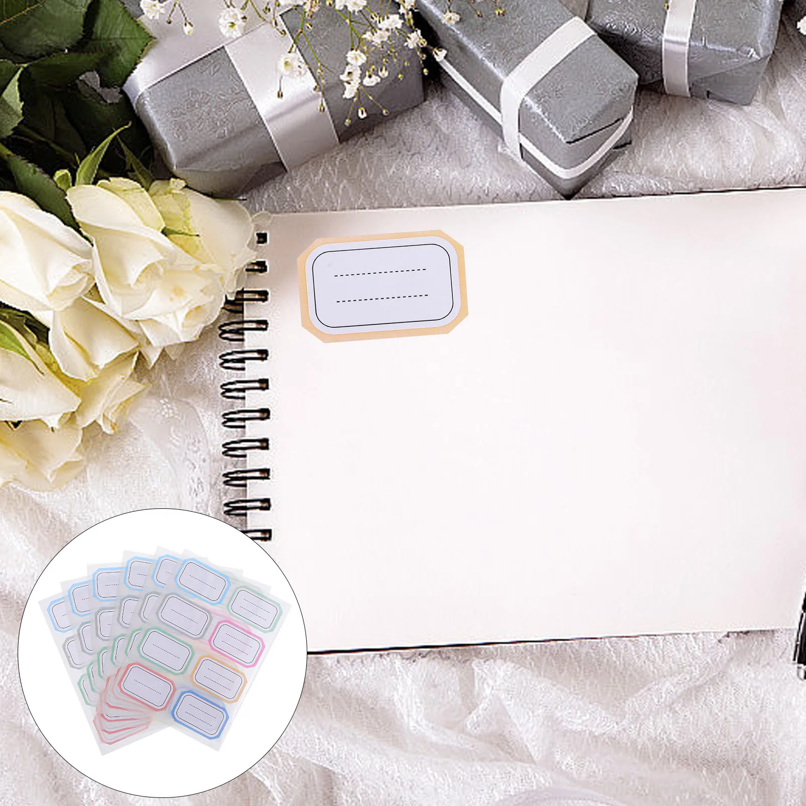 

288 Pcs Tabs Handwritten Label Sticker Book Name Stickers Notes Food Colorful Writable Lined