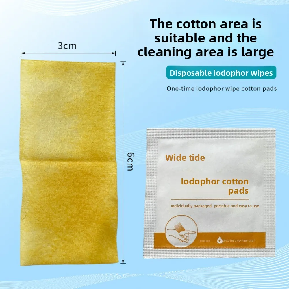 وسادات قطنية بوفيدون يودين للاستعمال مرة واحدة - عبوة كبيرة للاستخدام المنزلي والسفر مناديل التنظيف المعقمة للتطهير والتطهير