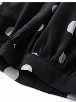 Modern Large Polka Dot 100% Natural Mulberry Silk Crepe De Chine Elastic Waist Women's Fashionable Cropped Lantern Pants - Image 4