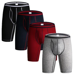 Men's Casual Boxer Underwear Fashion Solid Color Waist Cotton Comfortable Breathable Gym Fitness Running Underwear