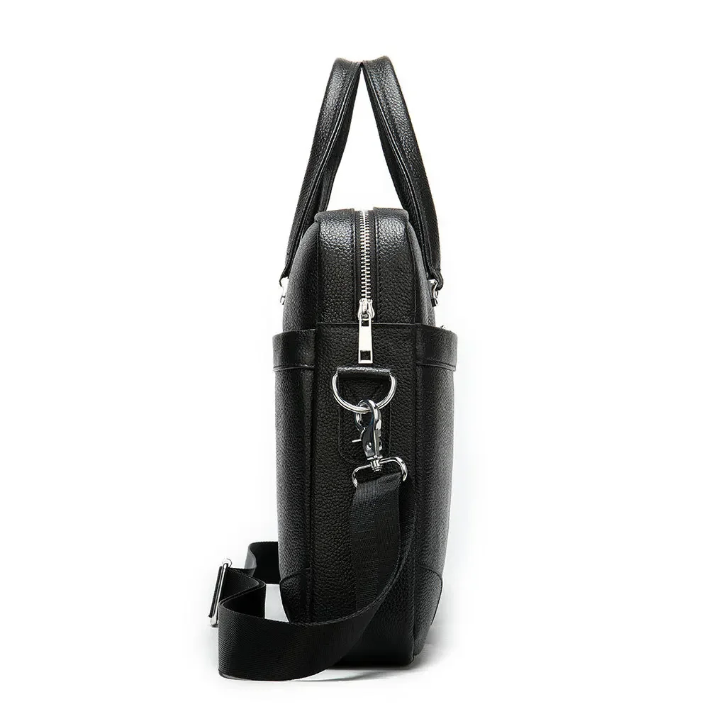 Nuevo bolso de negocios de cuero de diseñador para hombre, bolso de negocios para ordenador portátil de piel de vaca auténtica, maletín para hombre, bolso de negocios de lujo