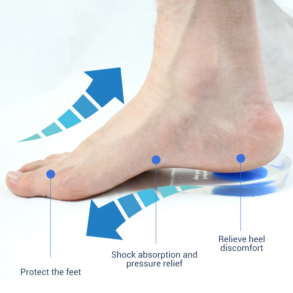 New Silicone Gel orthopedic Insoles Back Pad Heel Cup for Calcaneal Pain Health Feet Care Support spur feet cushion pads