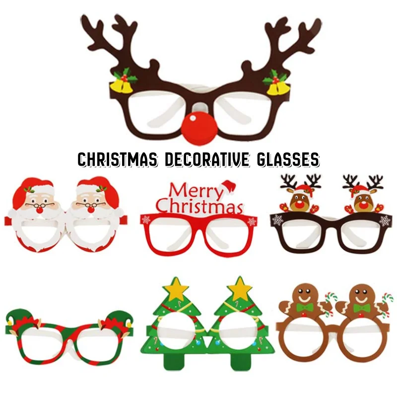 

9PCS/Set Christmas Party Photography Decoration Glasses Gatherings Performances Women and Men Funny Paper Eyeglasses