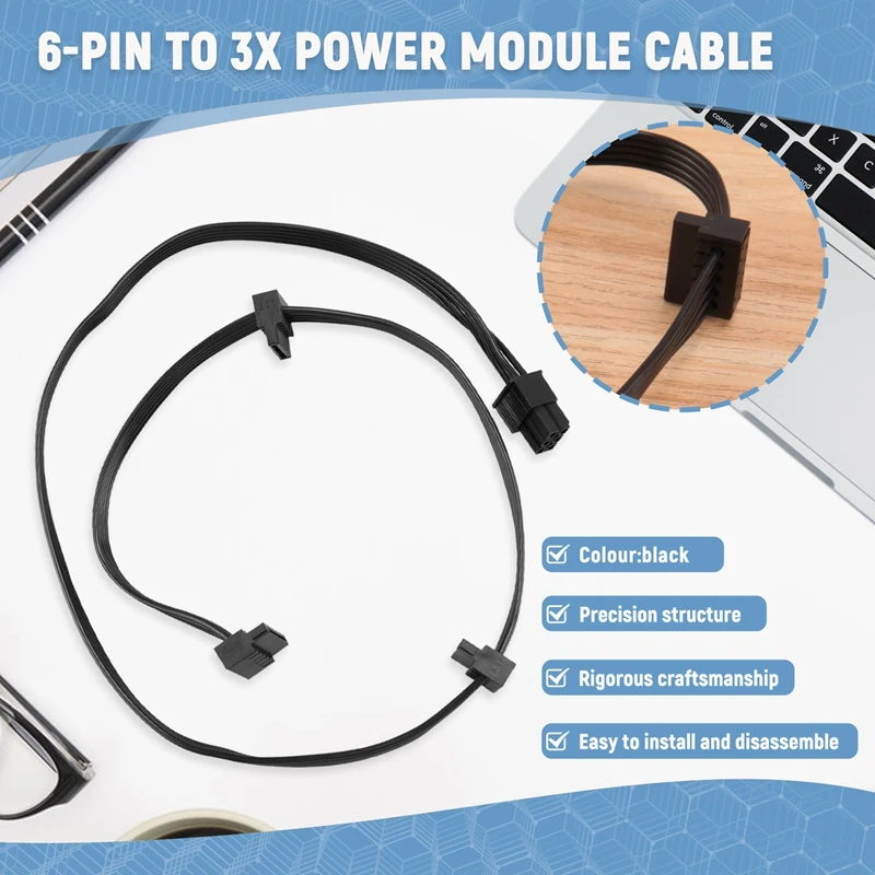 Pcie 6Pin Male To 3 SATA Power Supply Cable For Seasonic Focus Plus Platinum FOCUS+ Series 850PX 750PX 650PX 550PX PSU