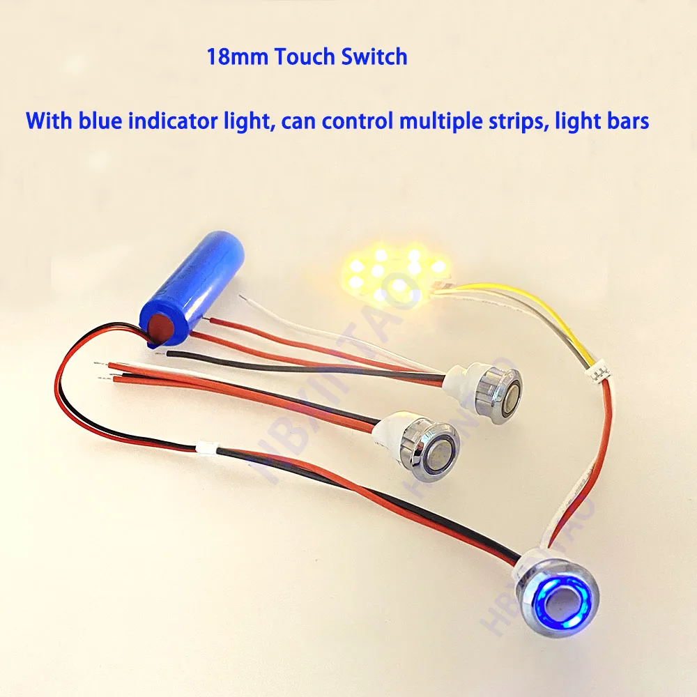タッチセンシティブLED調光スイッチ,スマートホームコントローラー,キャビネット,ワードローブ,デスクランプ,内蔵スイッチ,DC 5v,12v,24v,4a,18mm