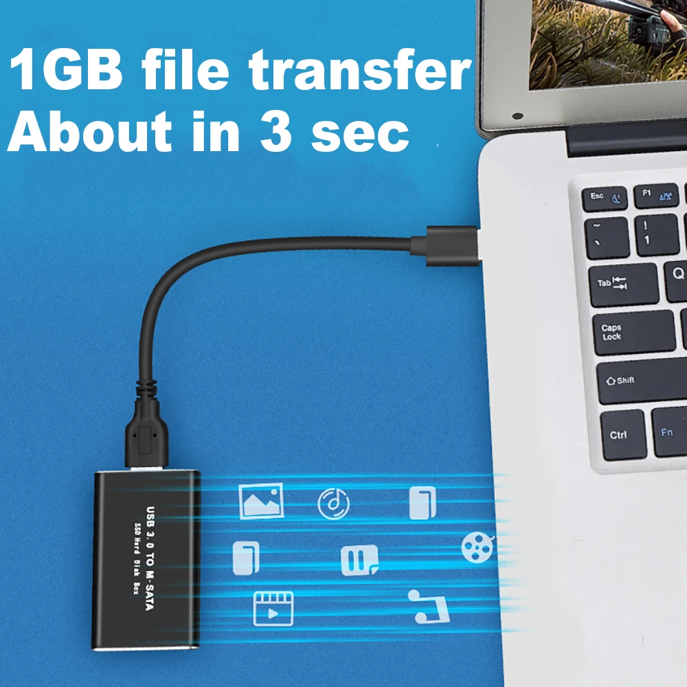 mSATA に USB 3.0 SSD エンクロージャミニ SATA 外部 HD ハードドライブディスクボックス収納ケースアダプタ PC Mac OS ラップトップ mSATA SSD ボックス