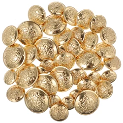 40 Pcs Retro Vintage Suit Buttons Golden Metal Brass Decorative Sewing Clothes Accessories Garment Rivets Vintage Style