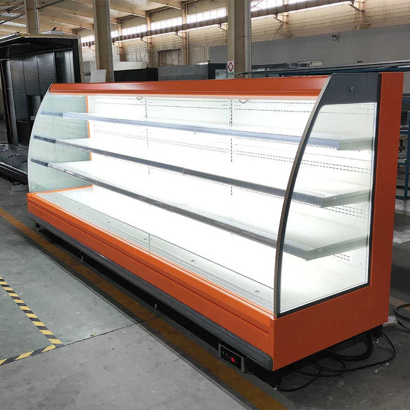 

FOODLINE Customized Vertical Open Chiller Display Showcase for Fresh Vegetable Fruit Refrigerator Commercial Grade System