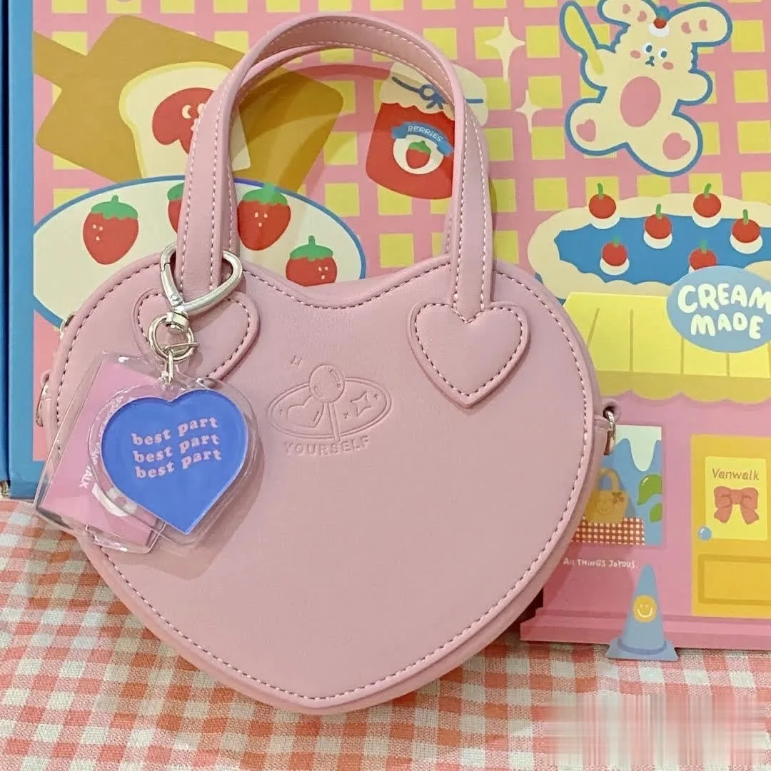 Xiuya Japanese Handbag For Girls Small Cell Phone Womens Shoulder Bag Female Kawaii Cute Heart Lolita Crossbody Bag Women 2022