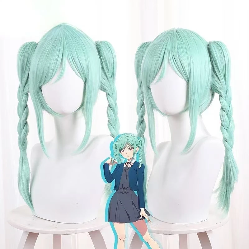 

Love Live Superstar Liella Onitsuka Tomari Mint 40 см длинные аниме косплей парики синтетические волосы с розовой сеткой + шапочка для парика