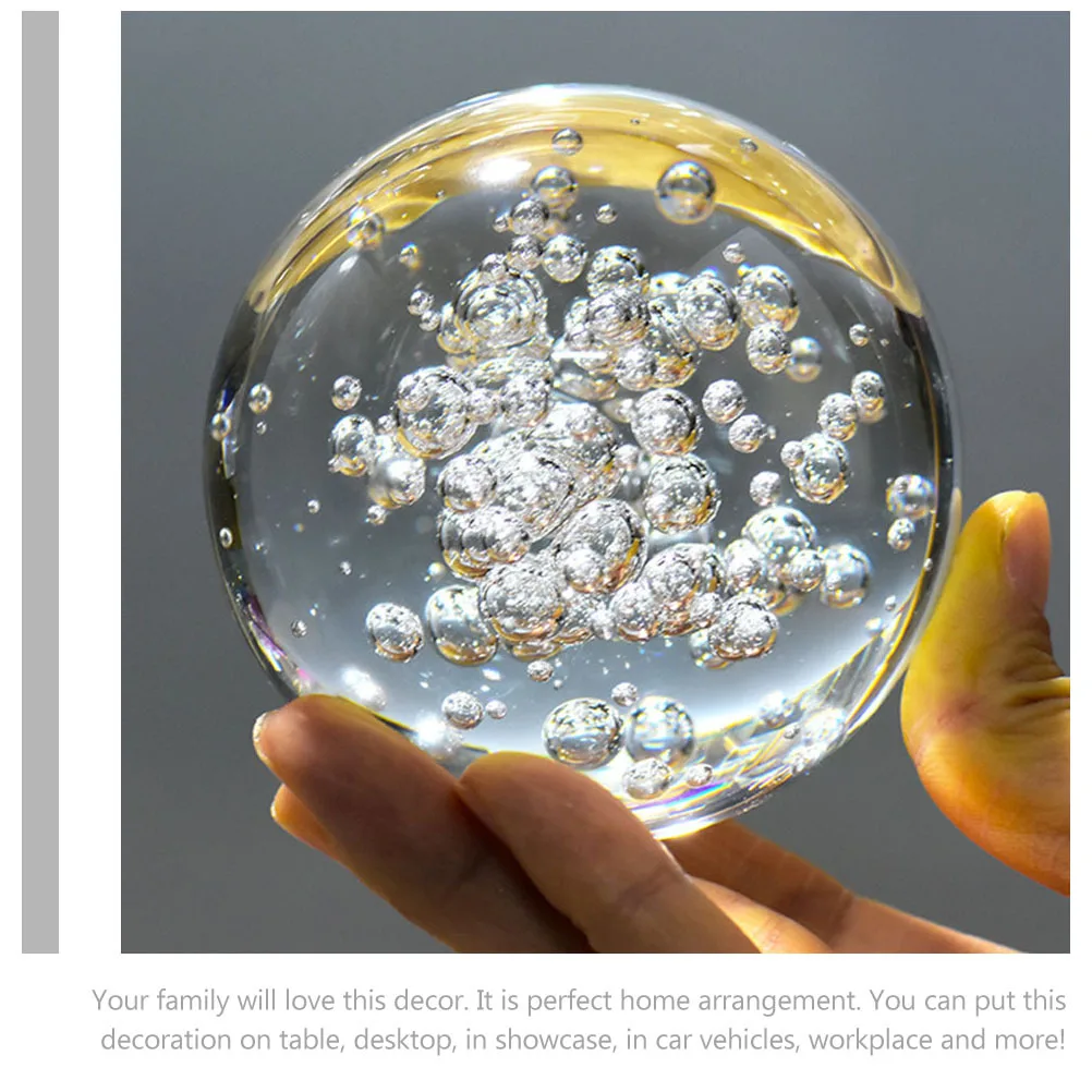 

2Pcs Bubble Glass Balls Elegant Clear Crystal Ball Crafts for Living Room Decor Cabinet Display Home Office Decoration Gifts