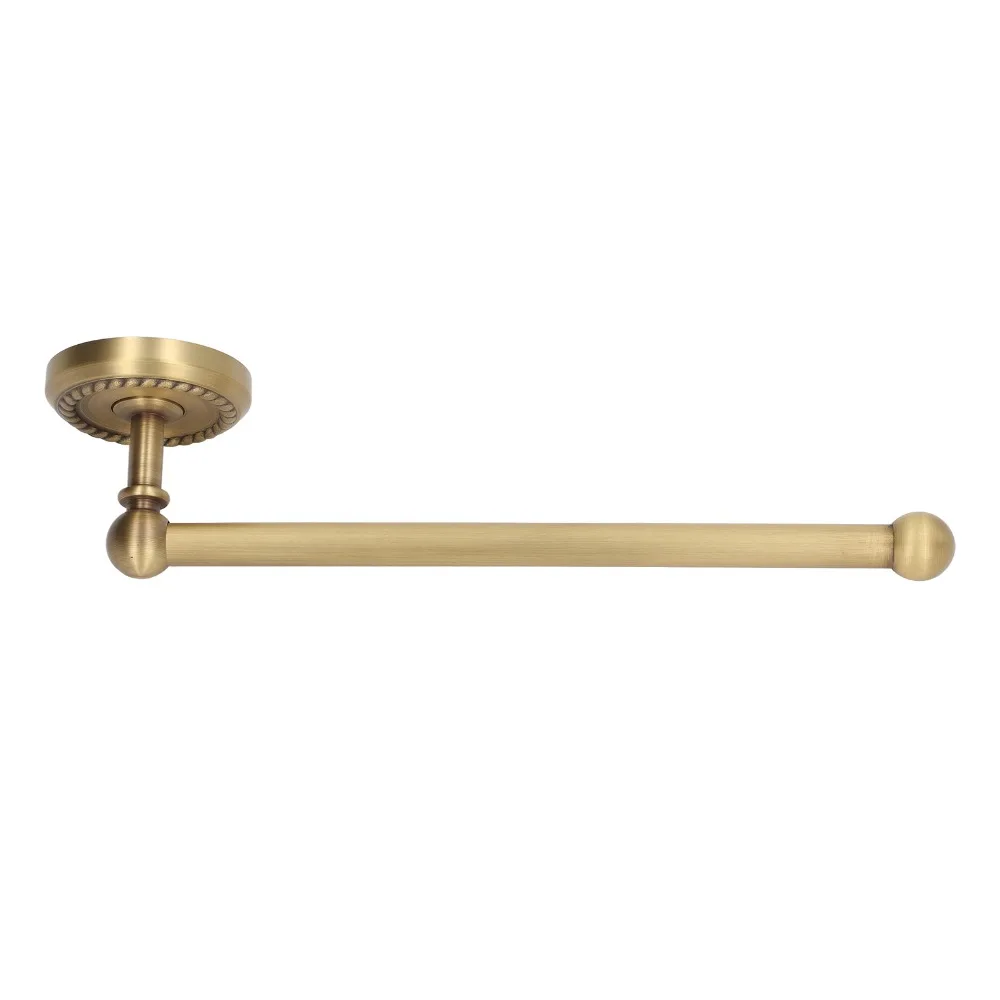 

Bathroom Accessories Copper Towel Rack Single Rod Antique Gold Towel Bar Twisted Pattern Wall Mounted Towel Shelf Hotel Home