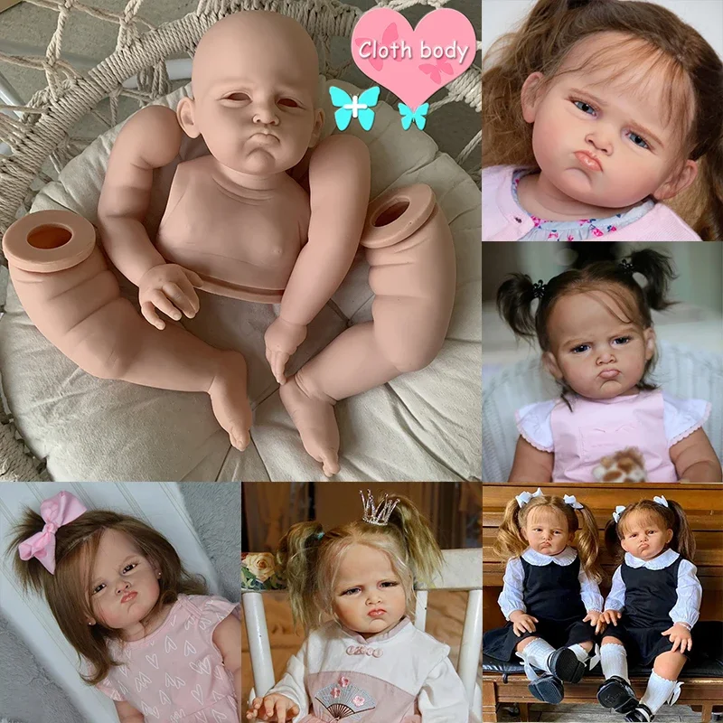 27 Zoll Grace Reborn Puppenbausatz, lebensechter Baby-Halbkörper mit Anschlüssen und Stoffkörper, DIY unvollendete leere Puppenteile